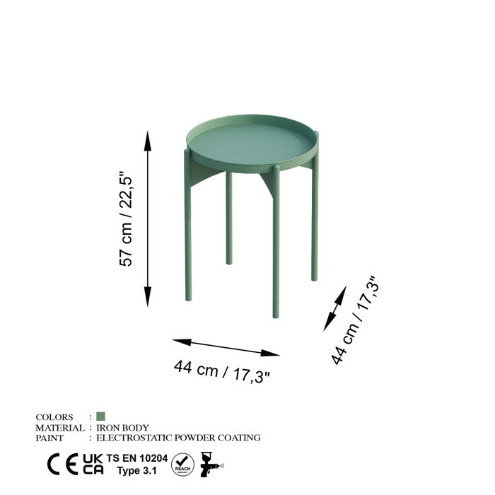 Hanah Home Mesa de Centro Verde Shb-002-E